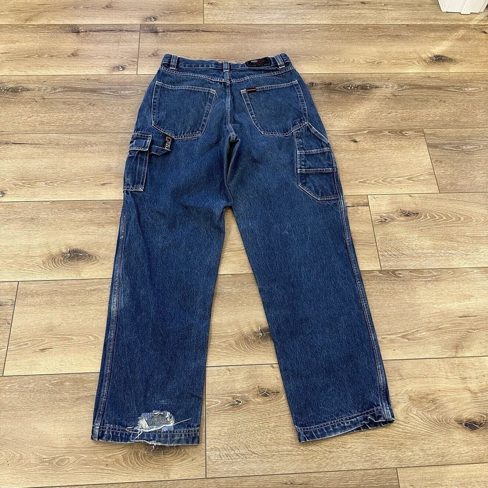 Vintage Fubu Jeans Mens 34 x 33 Wide Leg Baggy Denim Skater Y2K JNCO Cargo‎ - Picture 3 of 16
